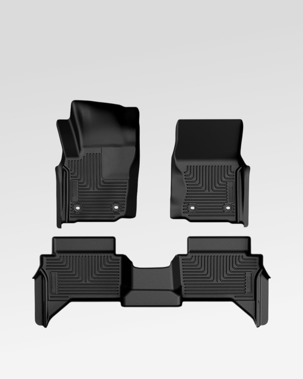 Husky Liners Weatherbeater First-Row and Second-Row Floor Mats in Black for 4th-Gen Tacoma i-Force with Manual Transmission (2024–Present) - Set of 3