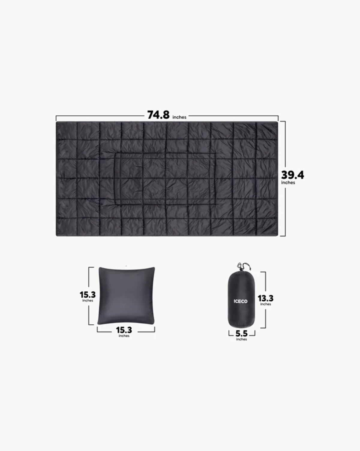 ICECO Insulated Camping Blanket - Black