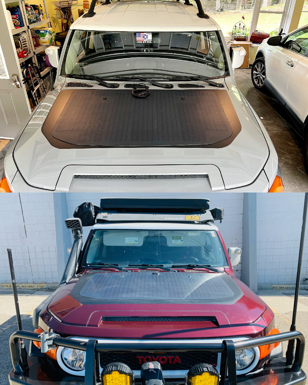 LensunSolar Flexible Hood Solar Panel (105-Watt) with Vinyl Decal for 1st-Gen FJ Cruiser (2007–2014)