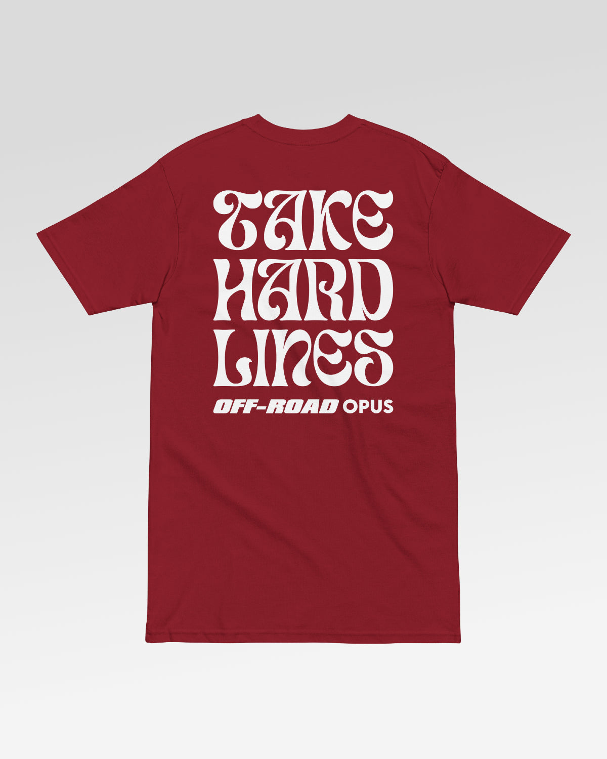 Off-Road Opus Take Hard Lines Men's Heavyweight T-Shirt - Crimson