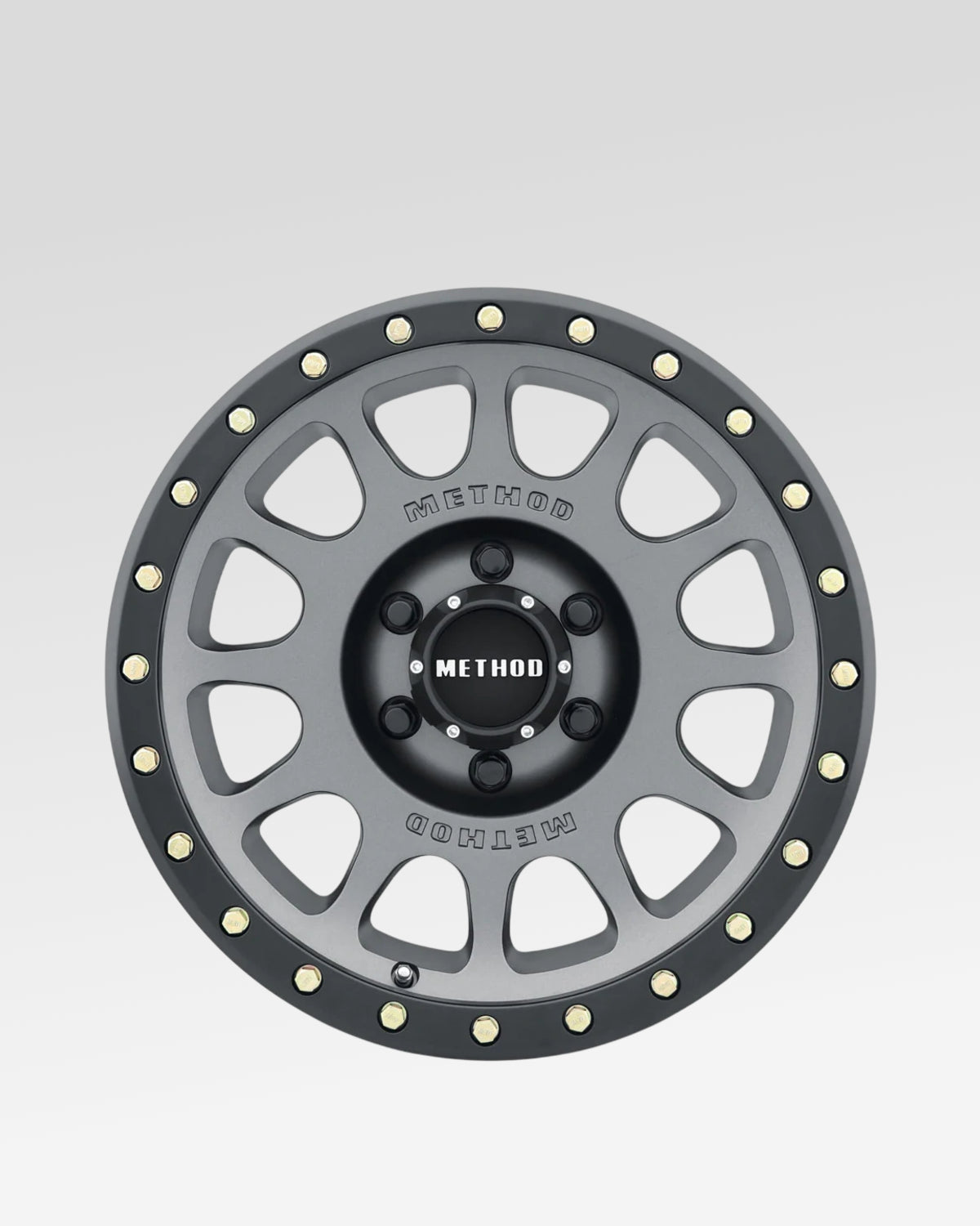 Method Race Wheels 305 18 x 9 in Wheel in Titanium Gray with Matte Black Lip with 25 mm Offset and 5 x 150 mm Bolt Pattern