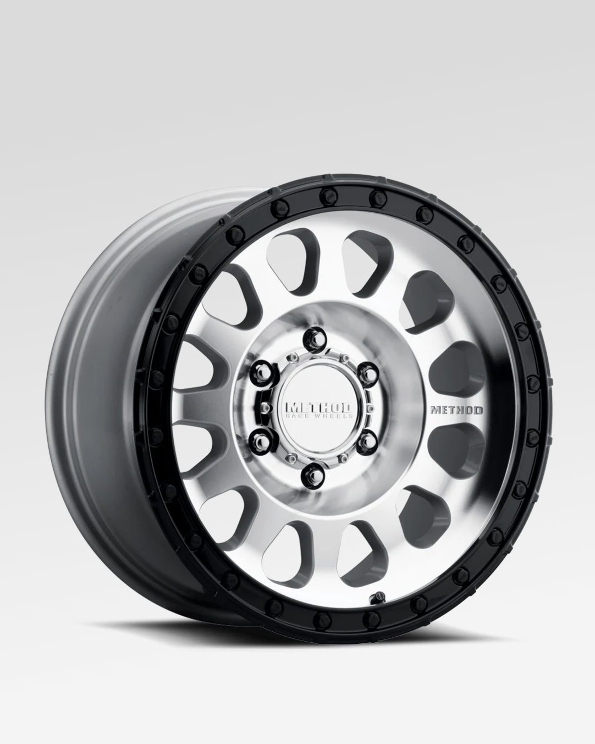 Method Race Wheels 315 18 x 9 in Wheel in Machined Finish with Gloss Black Lip with -12 mm Offset and 6 x 139.7 mm Bolt Pattern