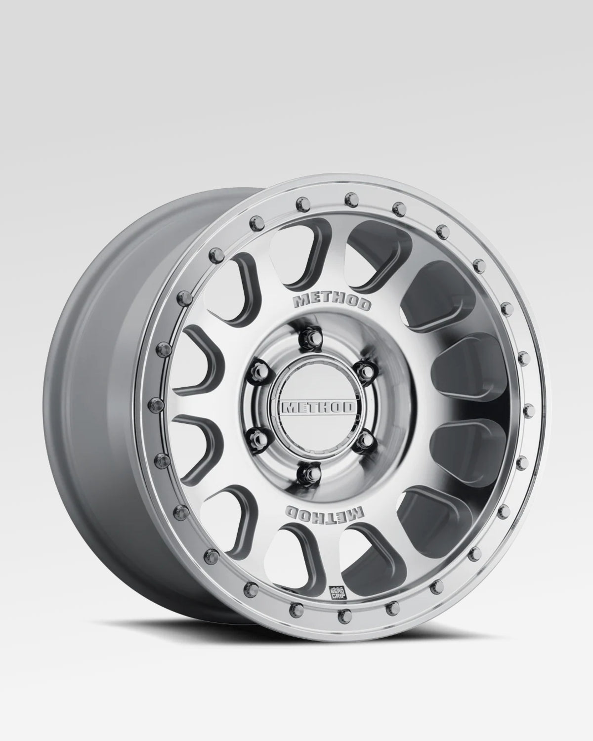 Method Race Wheels 709-HD Bead Grip 17 x 8.5 in Bead-Retention Wheel in Machined Finish with 0 mm Offset and 6 x 139.7 mm Bolt Pattern