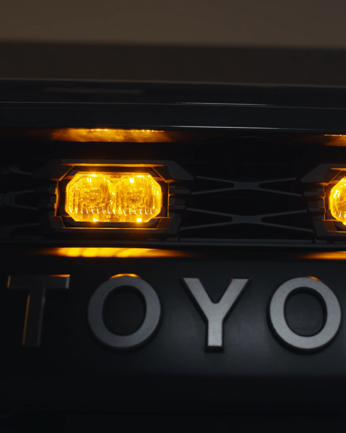 Morimoto XBG Upper Grille with 2Banger NCS LED Light Pods with SAE Multi-Pattern Beam Pattern and Yellow Lens for 5th-Gen 4Runner (2014–2024)
