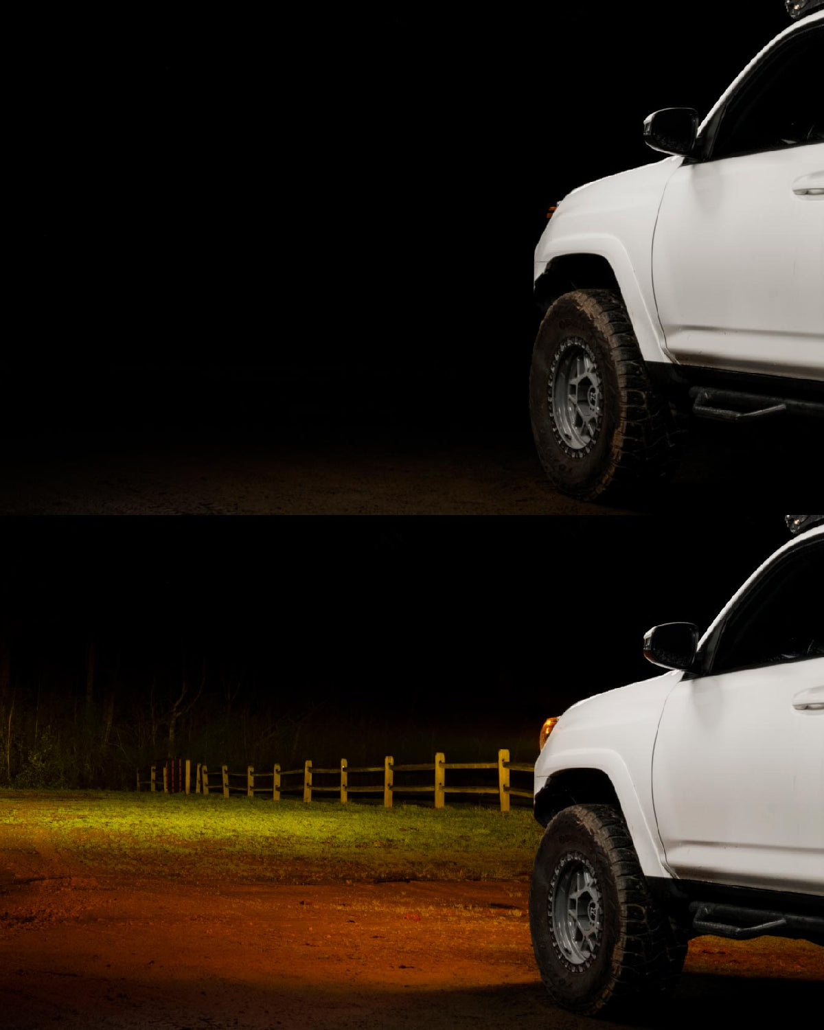 Morimoto XBG Upper Grille with 2Banger NCS LED Light Pods with SAE Multi-Pattern Beam Pattern and Yellow Lens for 5th-Gen 4Runner (2014–2024)