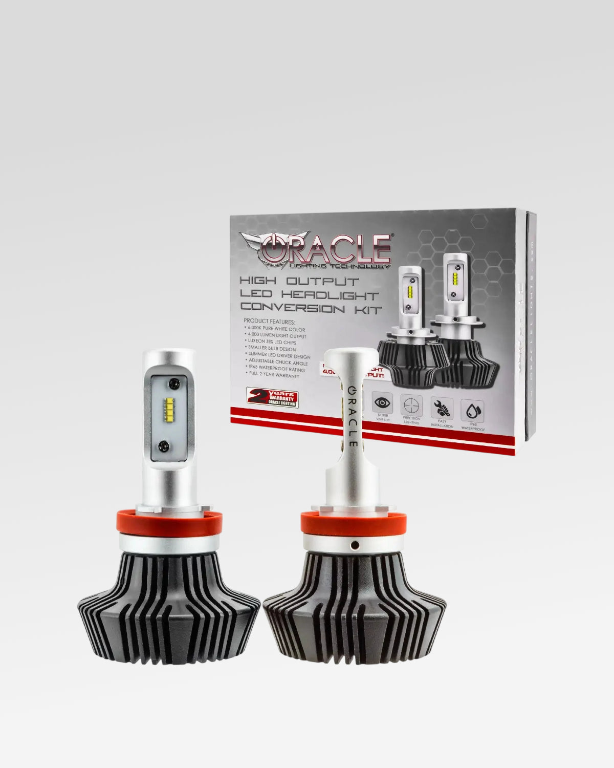 Oracle Lighting H11 Headlight Low Beam LED Light Bulb Conversion Kit with 6000 K White Output for 3rd-Gen Tacoma (2016–2023) - Pair