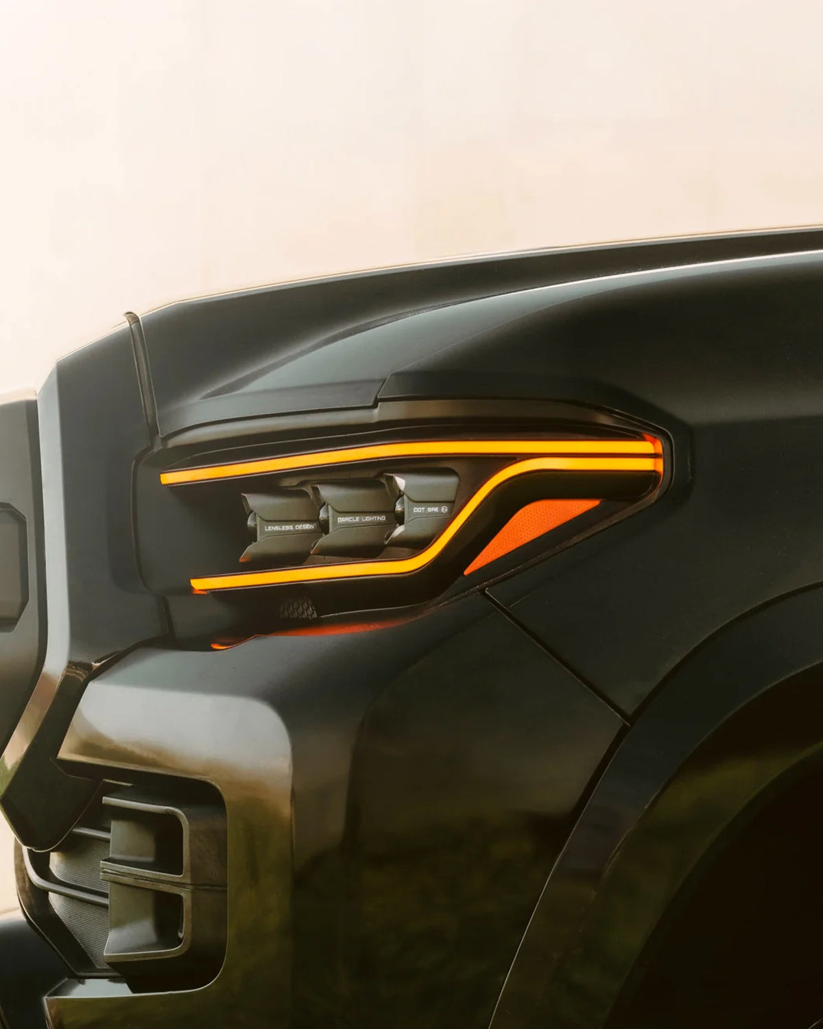 Oracle Lighting Lensless Sequential LED Projector Headlights with Amber DRL for 3rd-Gen Tacoma (2016–2023) - Pair