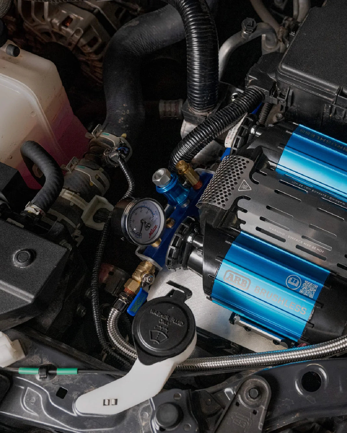 Rago Fabrication Engine Bay Wifey Tire Inflation and Deflation System Block Mounting Bracket for 6th-Gen 4Runner (2025–Present)