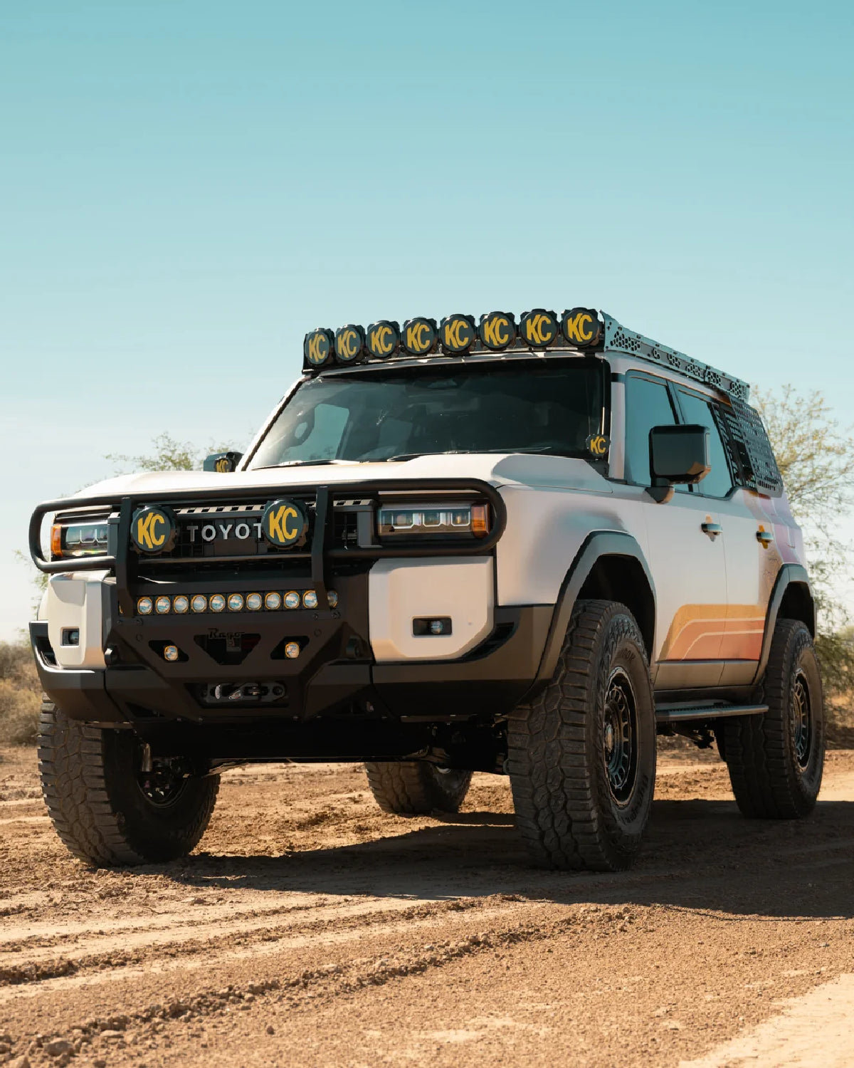 Rago Fabrication Roof Rack KC HiLiTES Light Pod Bar Mounting Bracket for Land Cruiser 250 Series (2024–Present)