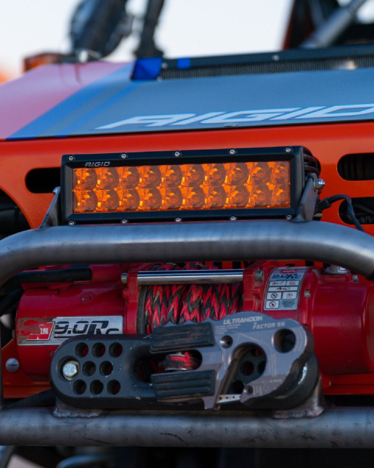 Rigid Industries E-Series 10 in Dual-Row LED Light Bar with Spot Beam Pattern and Amber Lens