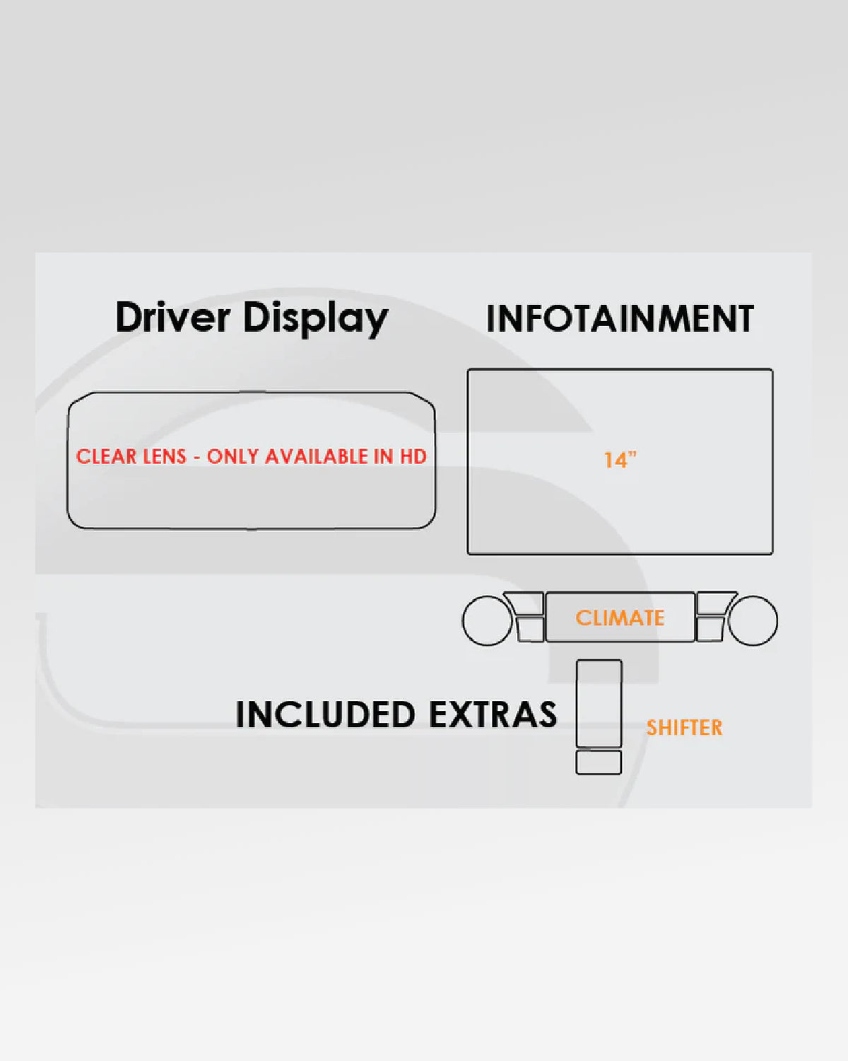 Screen ProTech 14 in Infotainment Screen, Instrument Panel, and Surface Protection Film Kit in HD Gloss Clear for 6th-Gen 4Runner (2025–Present)