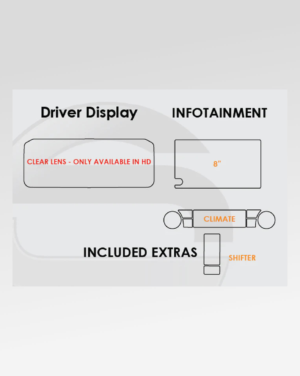 Screen ProTech 8 in Infotainment Screen, Digital Instrument Cluster, and Surface Protection Film Kit for 4th-Gen Tacoma (2024–Present)