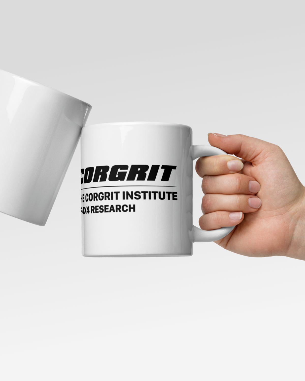 The Corgrit Institute of 4x4 Research Left-Handed Mug - White