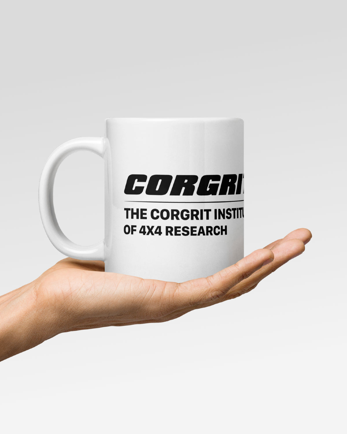 The Corgrit Institute of 4x4 Research Right-Handed Mug - White