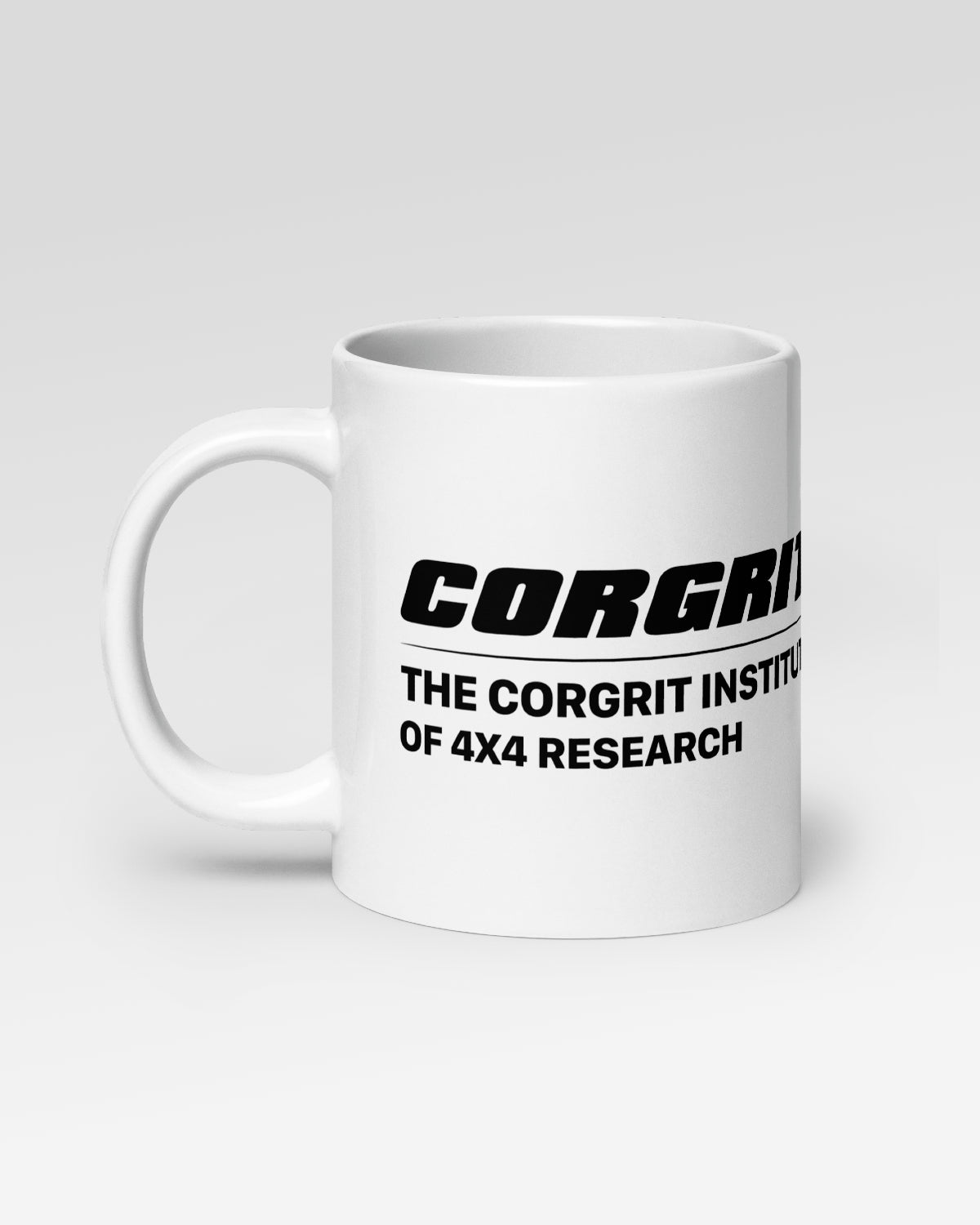 The Corgrit Institute of 4x4 Research Right-Handed Mug - White