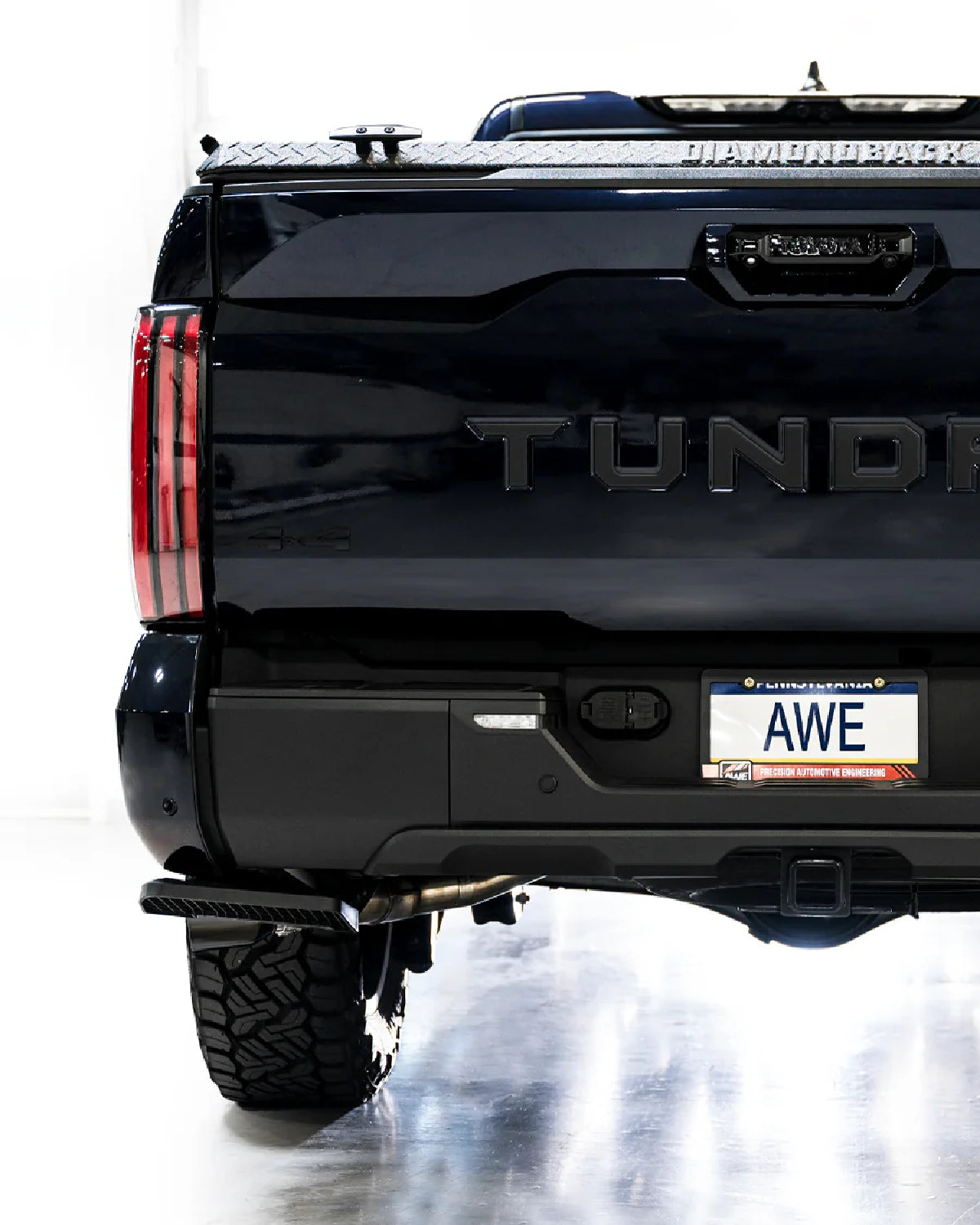 AWE 0FG 3 in Cat-Back Exhaust System with Dual Side Exits and Exhaust Tips in Diamond Black for 3rd-Gen Tundra (2022–Present)