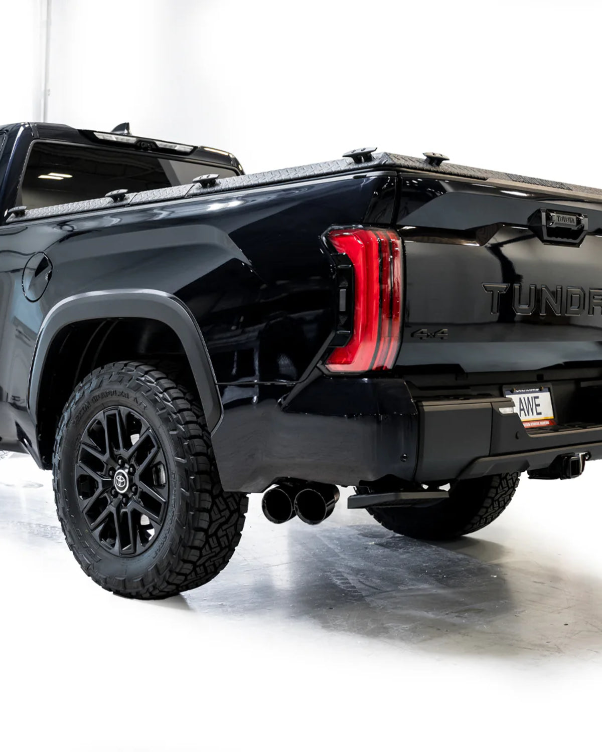 AWE 0FG 3 in Cat-Back Exhaust System with Dual Side Exits and Exhaust Tips in Diamond Black for 3rd-Gen Tundra (2022–Present)
