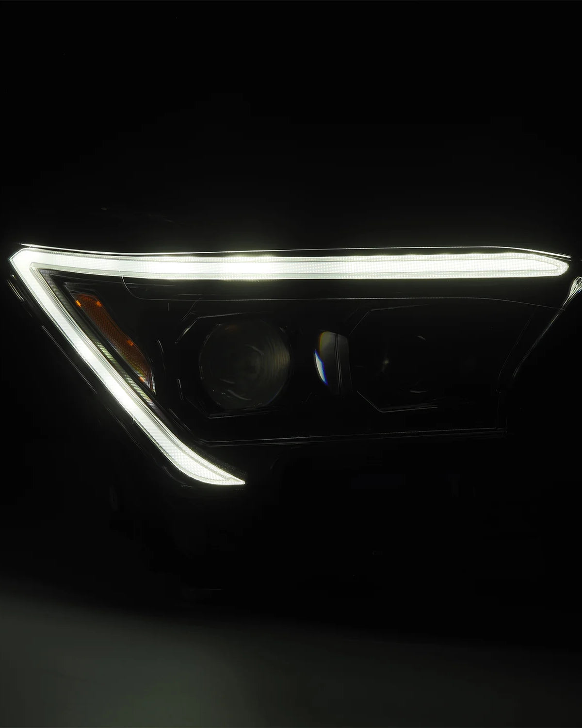 AlphaRex Luxx-Series Sequential LED Projector Headlights with White/Amber DRL and Alpha-Black Housing for 4th-Gen Tacoma (2024–Present) - Pair