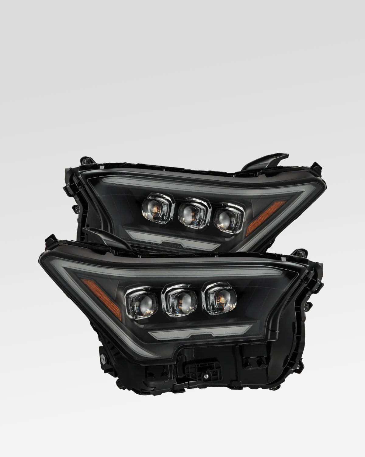 AlphaRex Nova-Series Sequential LED Projector Headlights with White/Amber DRL and Black Housing for 4th-Gen Tacoma (2024–Present) - Pair