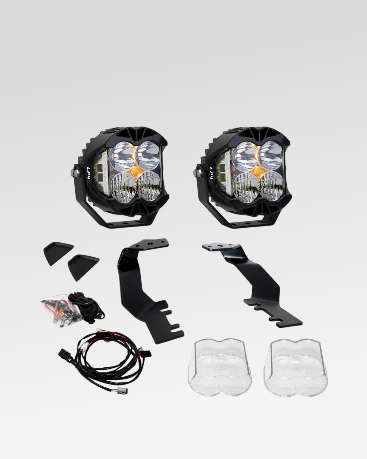 Baja Designs LP4 Pro LED Ditch Light Kit with Driving-Combo Beam Pattern, Clear Lens, and Amber Backlight for 3rd-Gen Tundra (2022–Present)