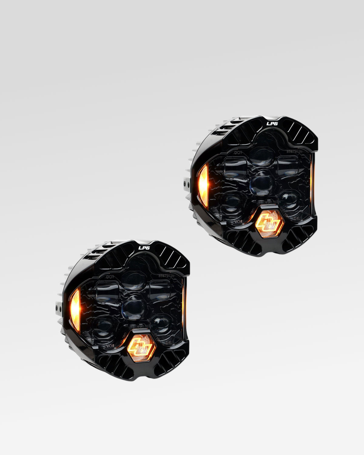 Baja Designs LP6 DOT LED Light Pods with Clear Lens and Amber DRL - Pair