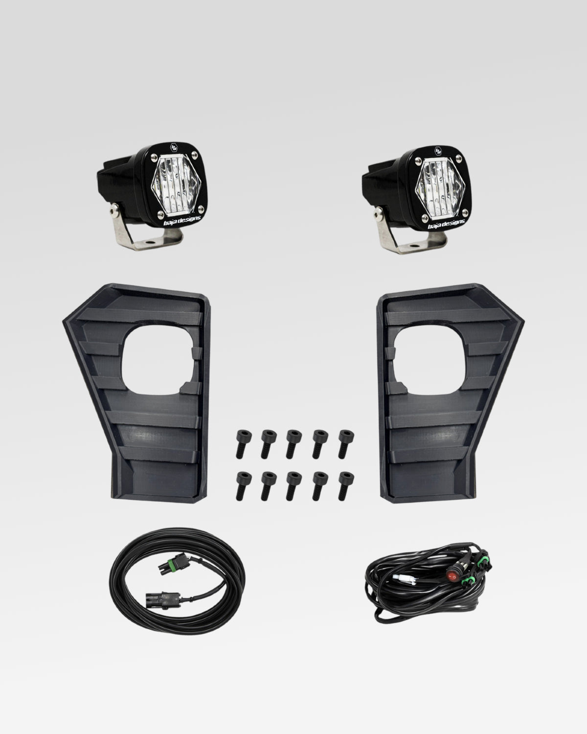 Baja Designs S1 Headlight Vent Trim LED Light Pod Kit with Wide Cornering Beam Pattern and Clear Lens for 4th-Gen Tacoma (2024–Present)