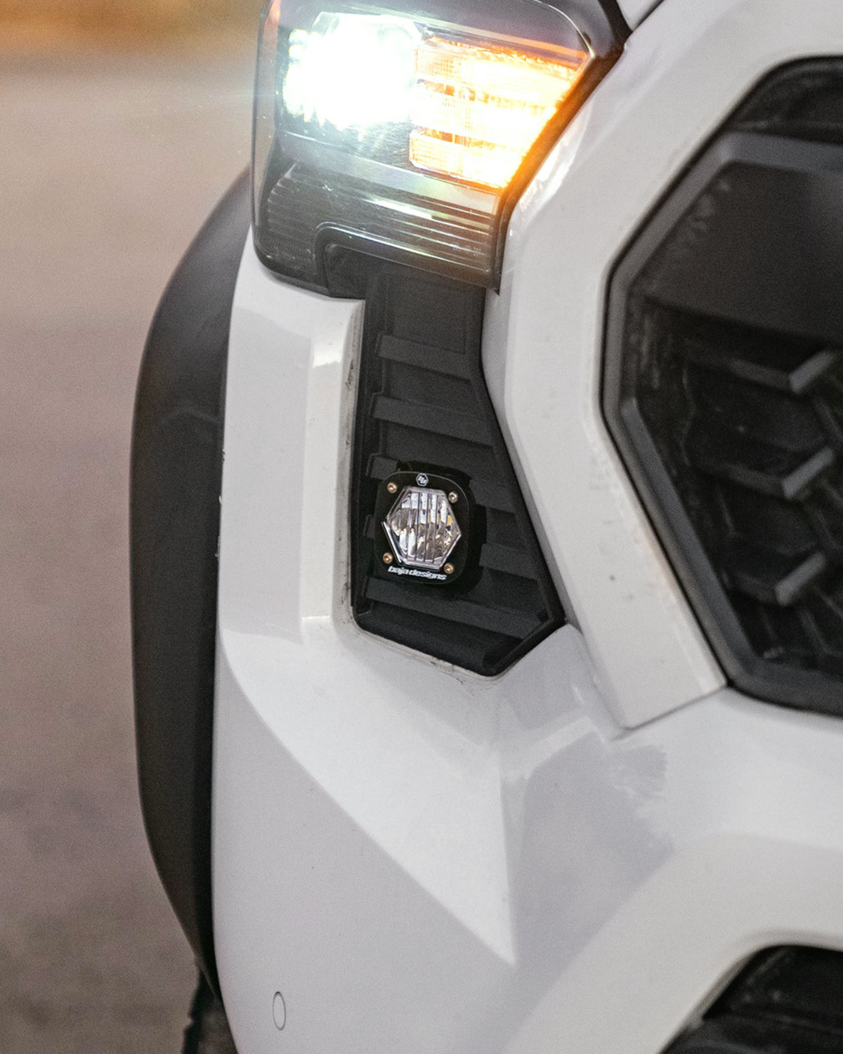 Baja Designs S1 Headlight Vent Trim LED Light Pod Kit with Wide Cornering Beam Pattern and Clear Lens for 4th-Gen Tacoma (2024–Present)
