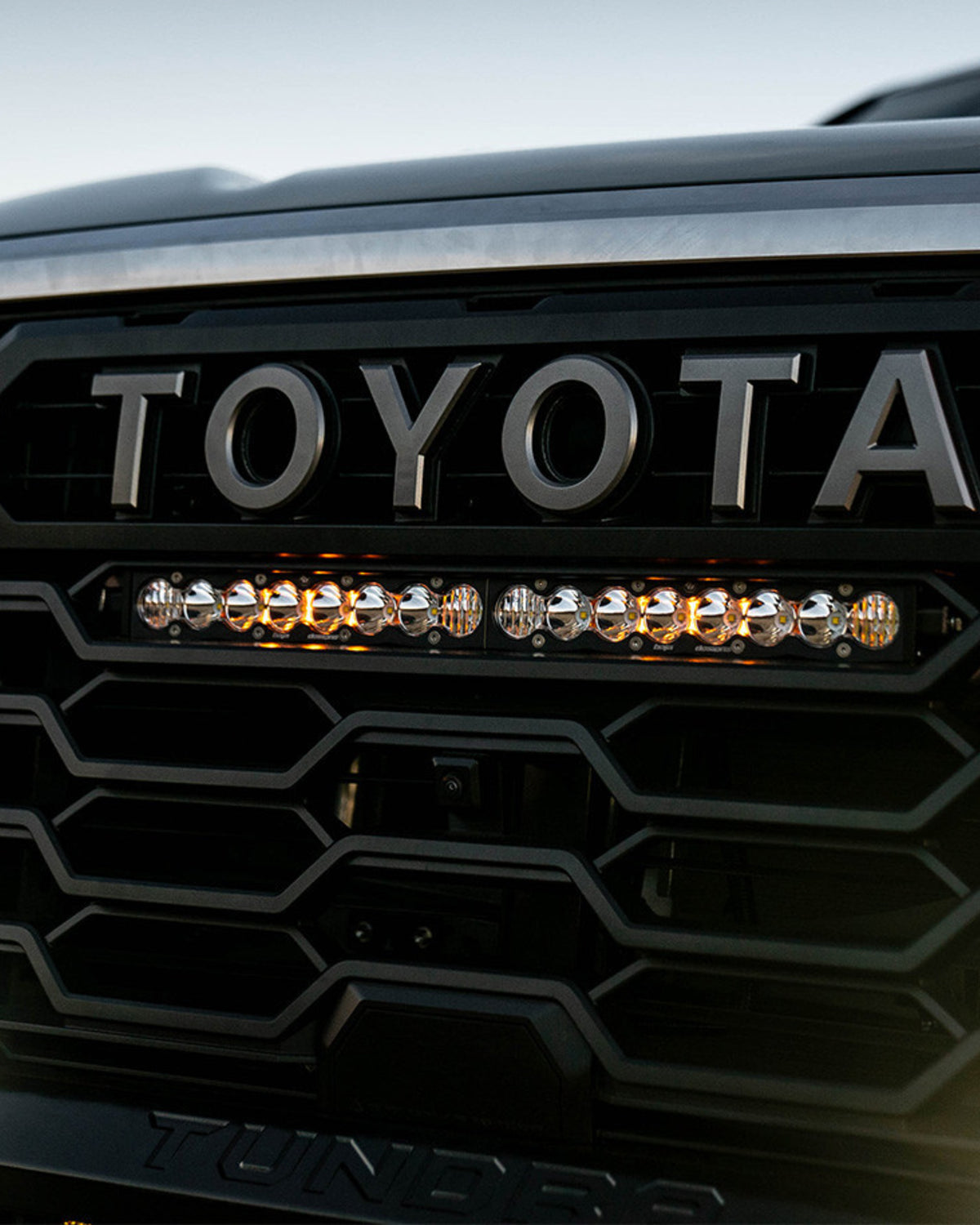 Baja Designs S8 20 in TRD Pro Grille LED Light Bar Kit with Driving-Combo Beam Pattern, Clear Lens, and Amber Backlight for 3rd-Gen Tundra (2022–Present)