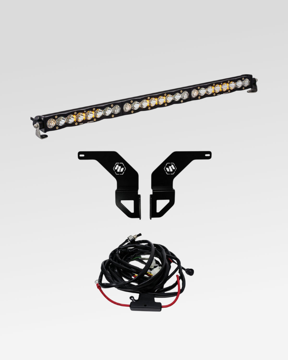 Baja Designs S8 30 in Bumper LED Light Bar Kit with Driving-Combo Beam Pattern, Clear Lens, and Amber Backlight for 3rd-Gen Tacoma (2016–2023)