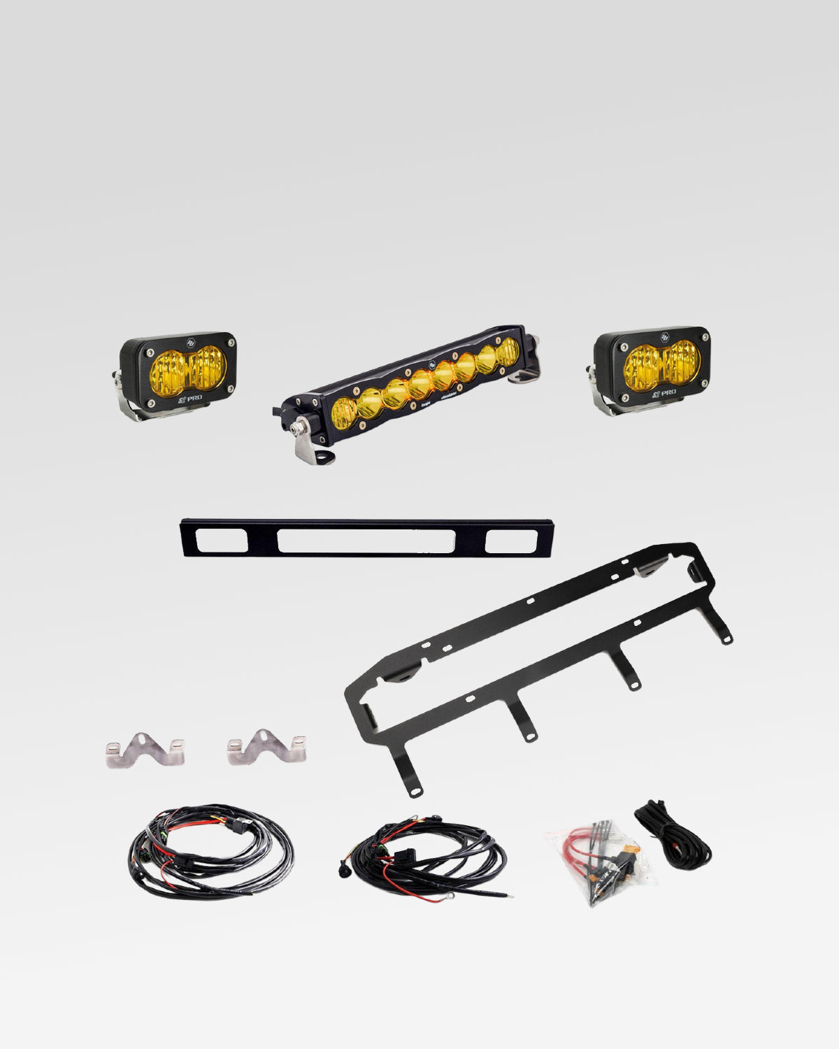 Baja Designs S8 and S2 Pro LED Grille Light Bar Kit with Baja Amber Multi-Pattern Lens for 6th-Gen 4Runner Trailhunter and TRD Pro (2025–Present)