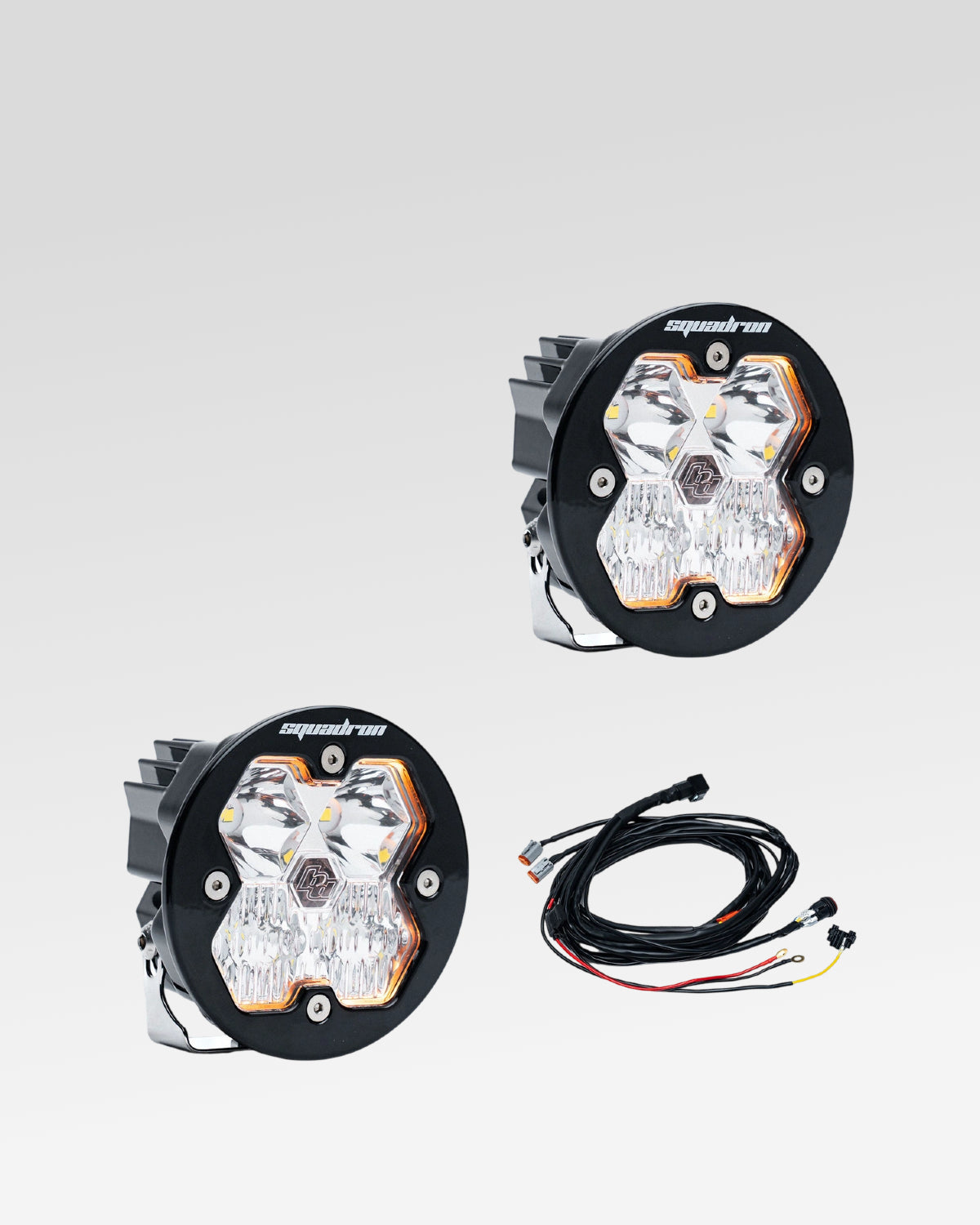 Baja Designs Squadron-R Sport 2.0 LED Light Pods with Driving-Combo Beam Pattern, Clear Lens, and Wiring Harness - Pair
