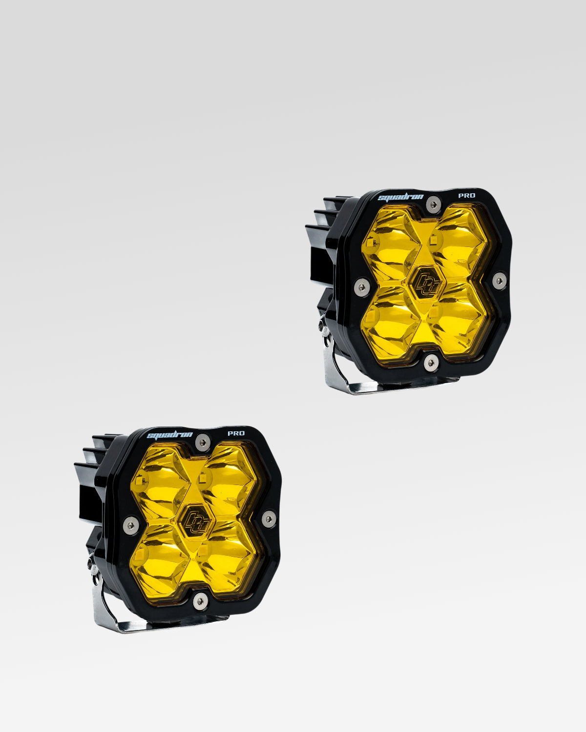 Baja Designs Squadron Pro 2.0 LED Light Pods with Spot Beam Pattern and Baja Amber Lens - Pair