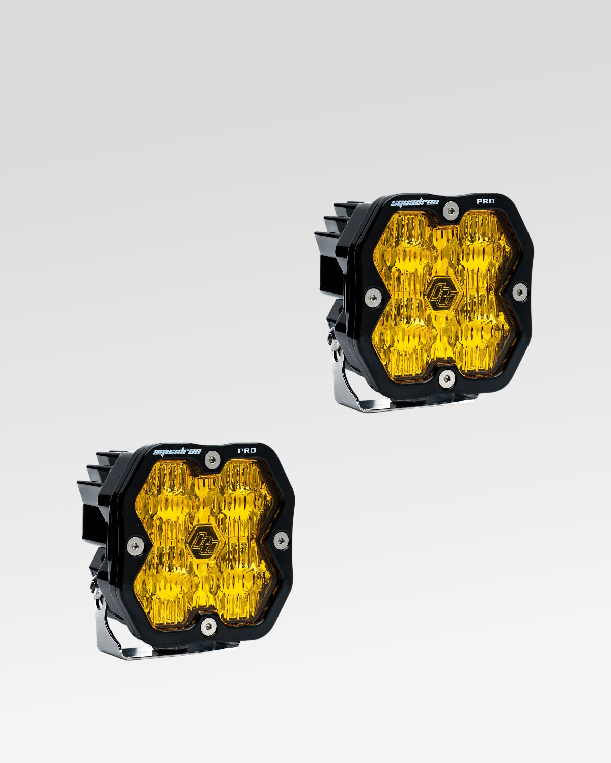 Baja Designs Squadron Pro 2.0 LED Light Pods with Wide Cornering Beam Pattern and Baja Amber Lens - Pair