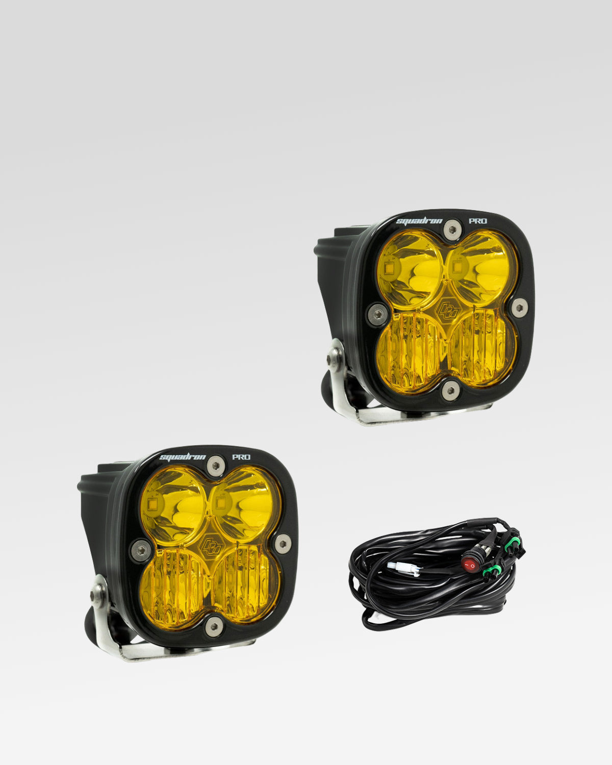 Baja Designs Squadron Pro LED Light Pods with Baja Amber Driving/Combo Lens - Pair
