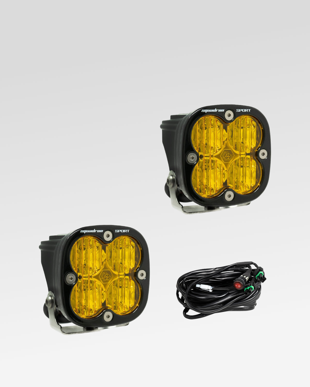 Baja Designs Squadron Sport LED Light Pods with Baja Amber Wide Cornering Lens - Pair