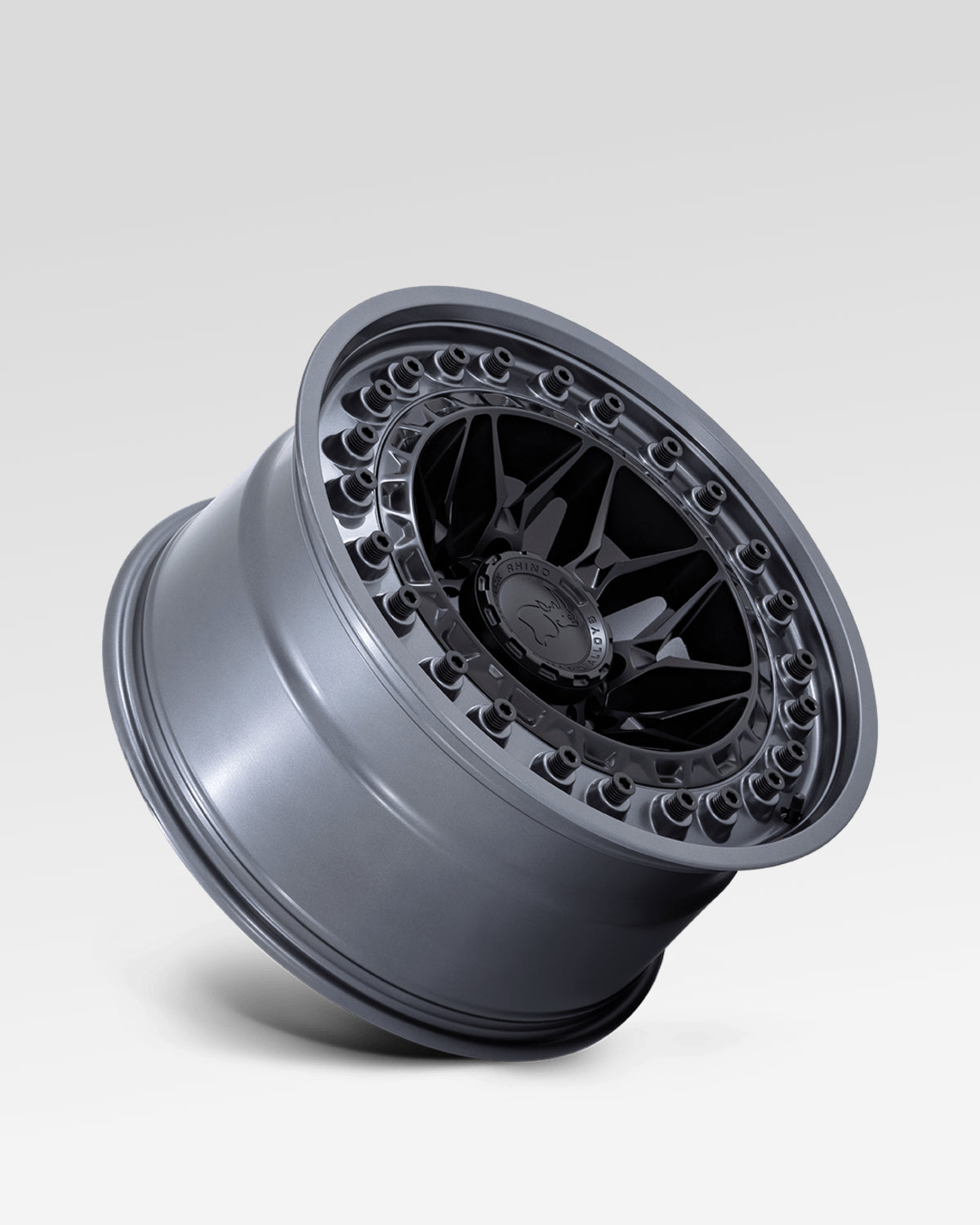 Black Rhino Alpha 17 x 9 in Wheel in Matte Black with Gunmetal Lip with -12 mm Offset