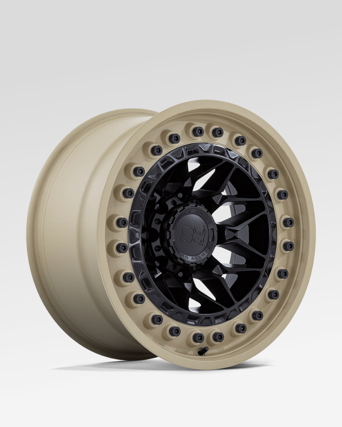 Black Rhino Alpha 17 x 9 in Wheel in Matte Black with Sand Lip with -12 mm Offset