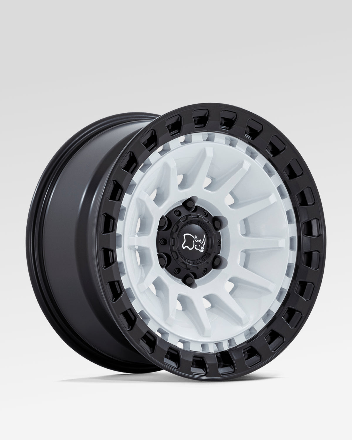 Black Rhino Barrage 17 x 8.5 in Wheel in Gloss White on Matte Black with -10 mm Offset