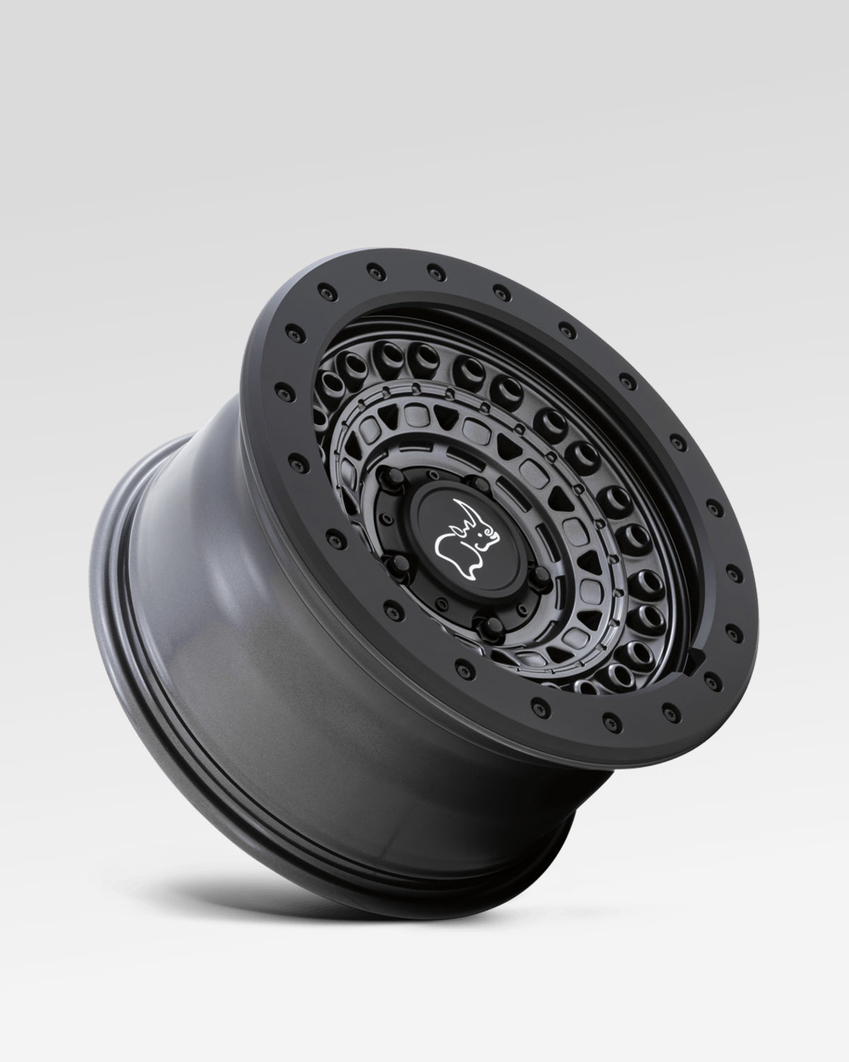 Black Rhino Barricade 17 x 8.5 in Wheel in Gun Black with Black Protection Ring with -18 mm Offset