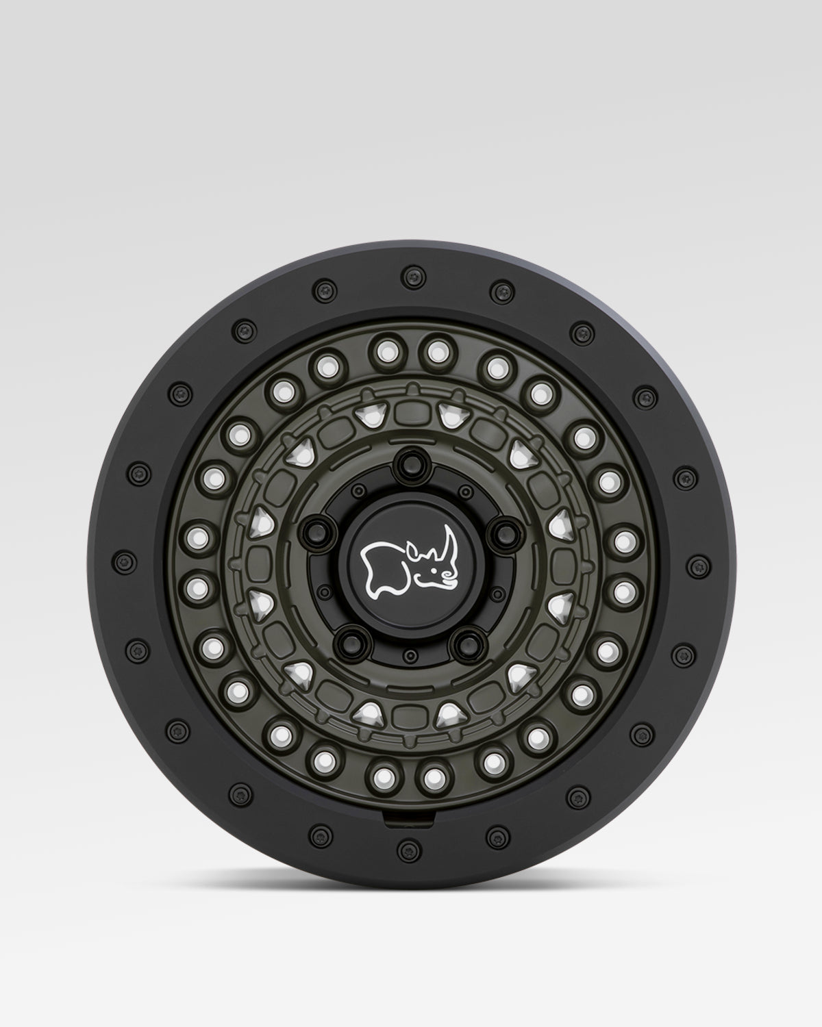 Black Rhino Barricade 17 x 8.5 in Wheel in Olive Drab Green with Black Protection Ring with -18 mm Offset