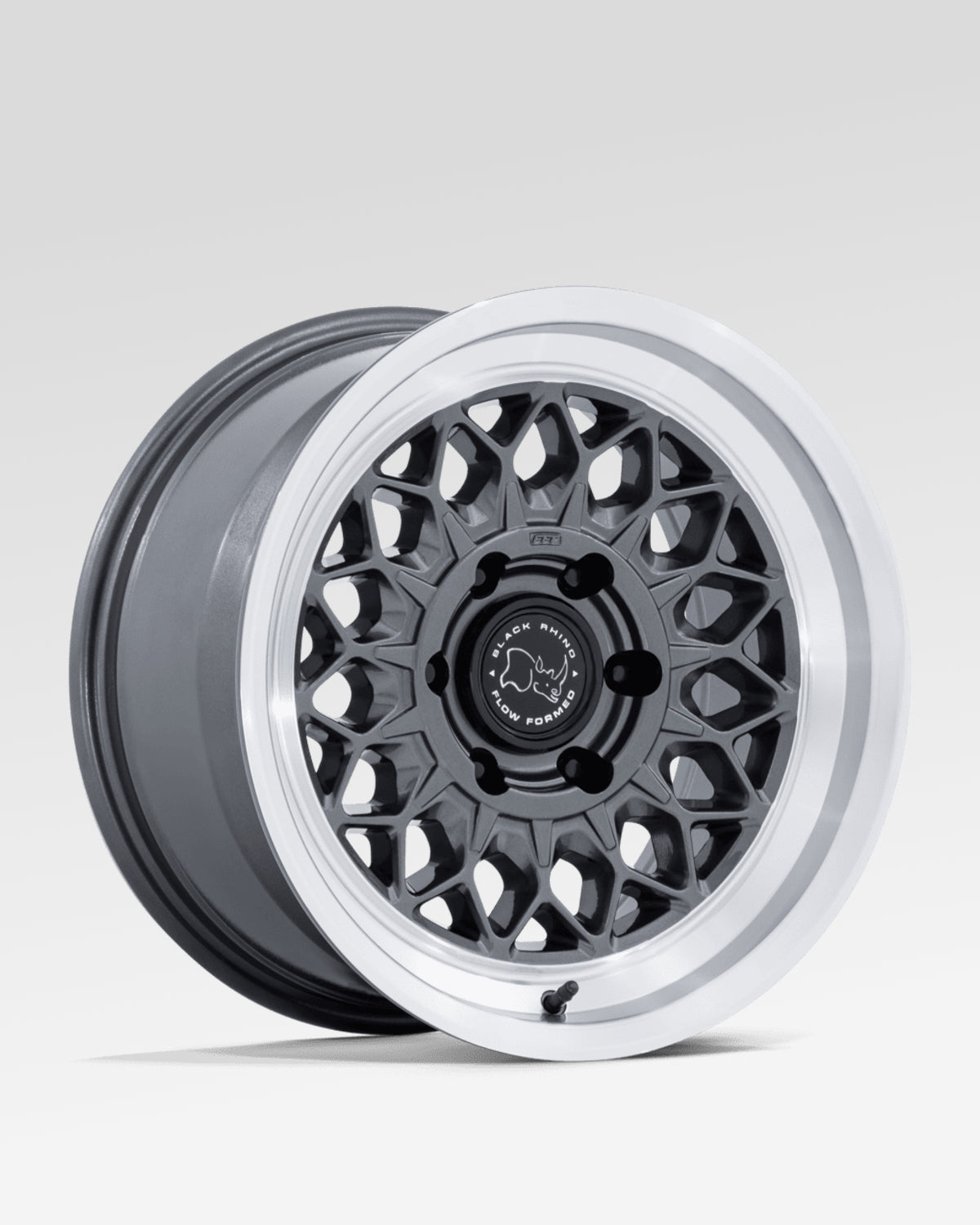 Black Rhino Graz 17 x 8.5 in Bead-Retention Wheel in Gloss Gunmetal Gray with Machined Lip with 25 mm Offset and 6 x 139.7 mm Bolt Pattern