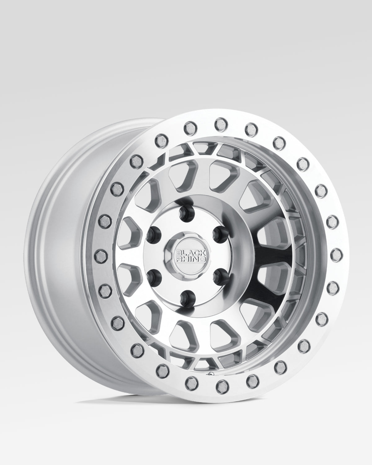 Black Rhino Primm 18 x 9.5 in Wheel in Silver with Mirror Face and Machined Ring with -12 mm Offset