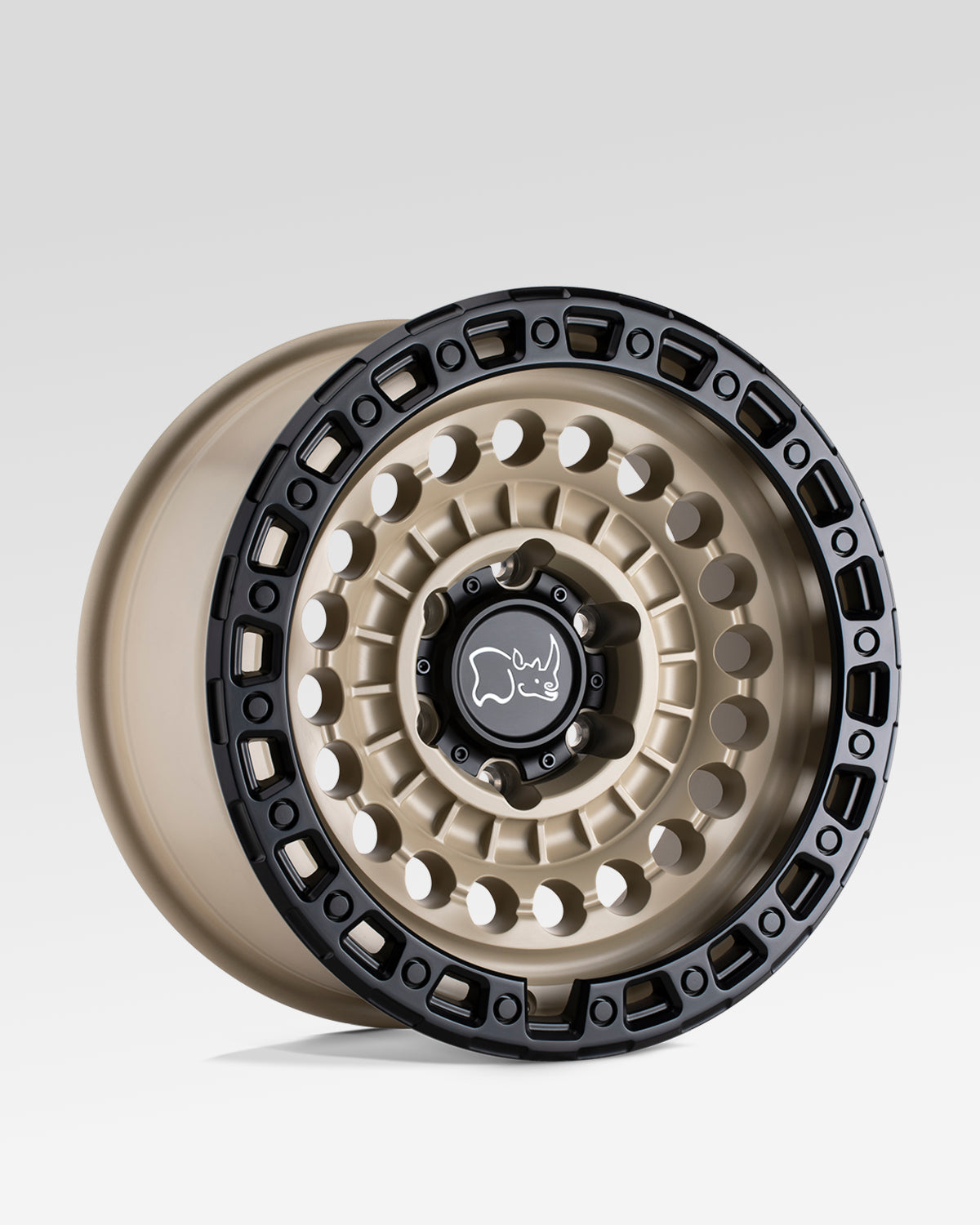 Black Rhino Sentinel 17 x 8.5 in Wheel in Sand Beige with Black Ring with -10 mm Offset and 6 x 139.7 mm Bolt Pattern
