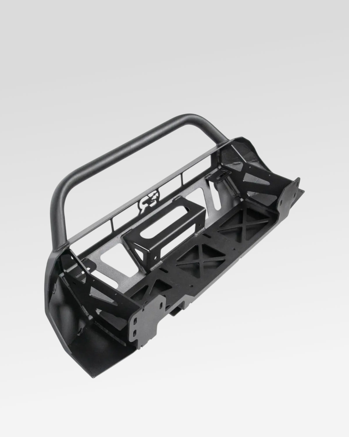Cali Raised LED Stealth Low-Profile Front Bumper with Bull Bar, Light Bar with Spot Beam Pattern and Clear Lens, and Tall Push-Button Switch for 3rd-Gen Tacoma (2016–2023)