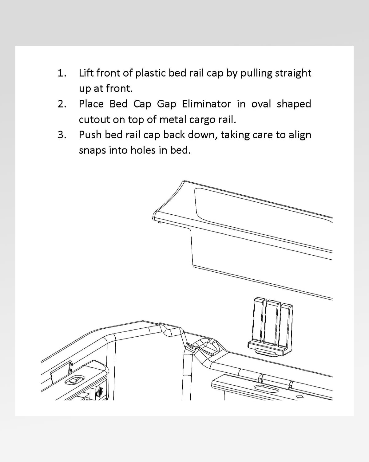 Charvonia Design Bed Rail Cap Gap Elimination Kit for 4th-Gen Tacoma (2024–Present)