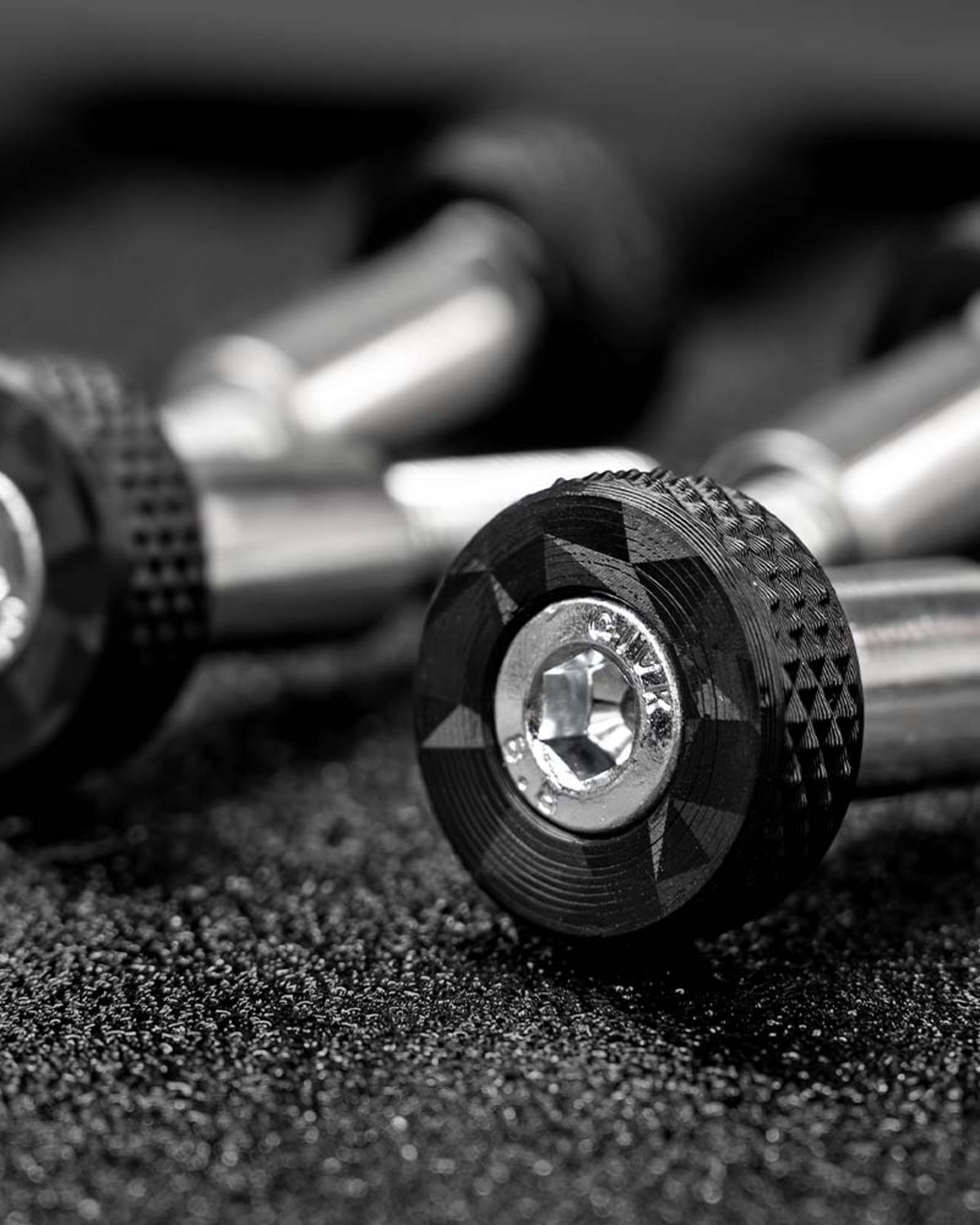 Charvonia Design Bed Rail Tie-Down Anchor Knurkled Fasteners in Digital Camo - Set of 4