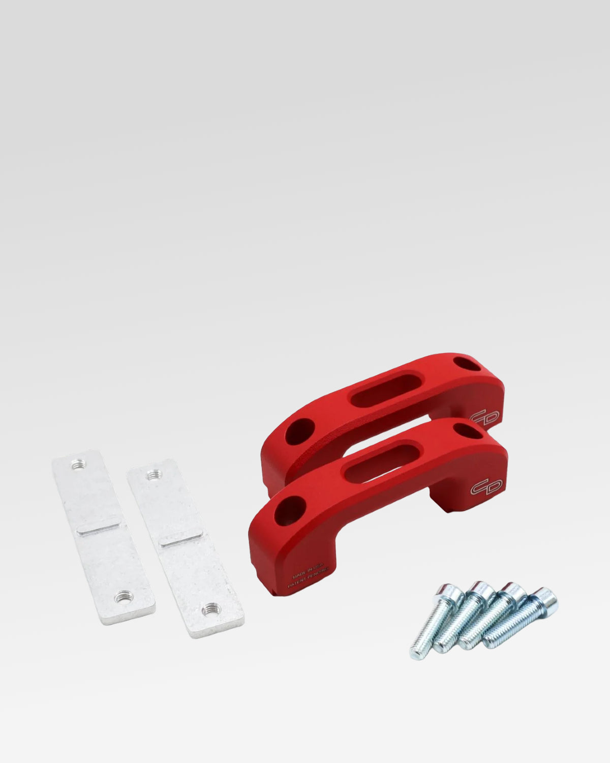 Charvonia Design Bed Rail Tie-Down Anchors in Red Powder Coat for Toyota Tacoma (2005–Present) - Pair