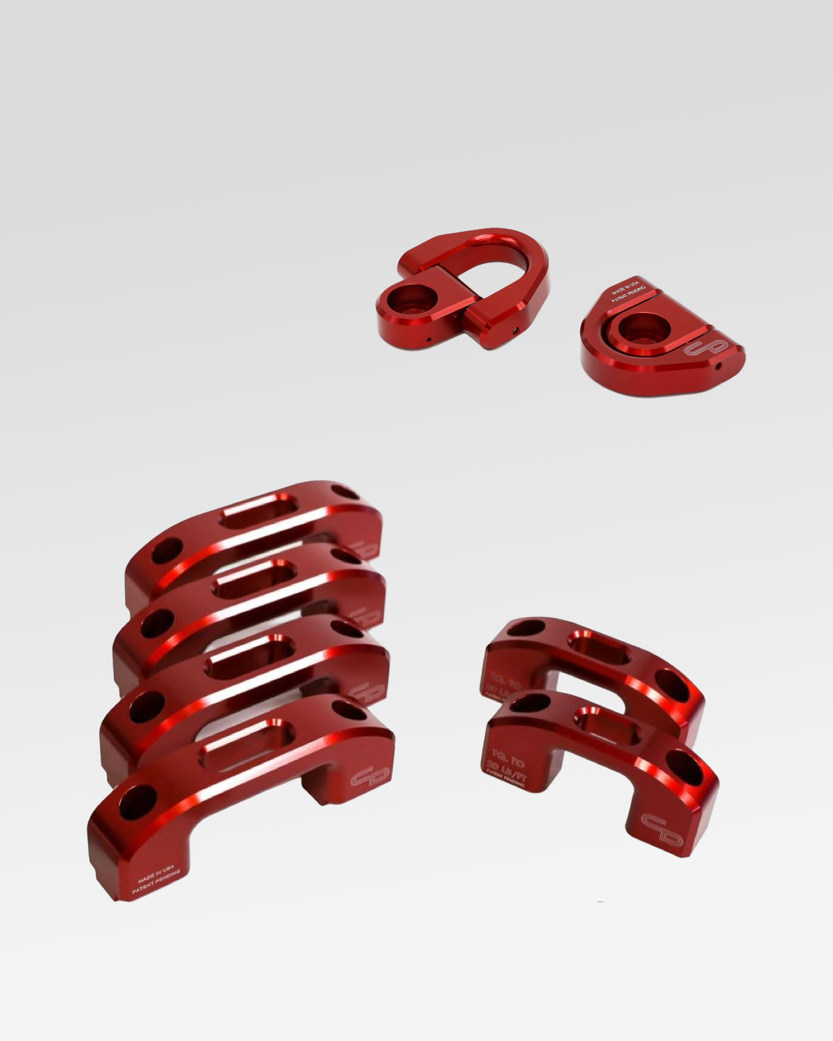 Charvonia Design Complete Bed Tie-Down Kit in Red Anodized Finish for Toyota Tacoma (2005–Present)