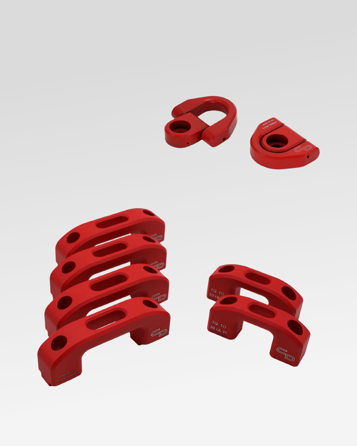 Charvonia Design Complete Bed Tie-Down Kit in Red Powder Coat for Toyota Tacoma (2005–Present)