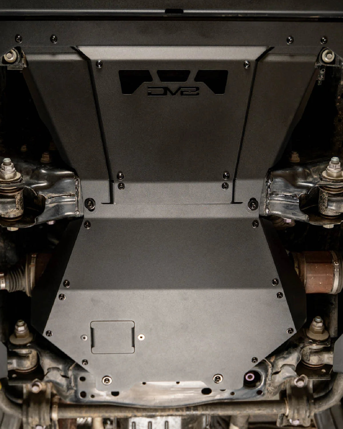 DV8 Offroad 3.5 mm Steel Rear Section Engine Skid Plate for Land Cruiser 250 Series (2024–Present)